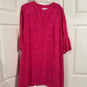 Chico's Vibrant Pink Embroidered Top